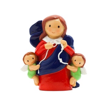 Statue enfantine de Marie qui défait les nœudsen résine, hauteur 8 cm.