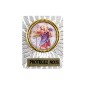 Plaque auto striée H. 3,4 cm en alu avec résine saint Christophe..