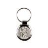 Porte-clés en relief de saint Christophe Ø 3 cm en métal couleur argentée, livré en boite..