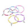 Bracelet sur élastique pour enfant en pate polymère et grains nacres en verre 6 mm. LOT DE 10 ASSORTIS