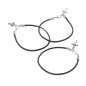 Bracelet cordon en cuir noir avec fermoir pince homard et croix. LOT DE 5, CROIX ASSORTIES.