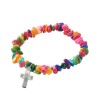 Bracelet sur élastique pour enfant, éclats de coquillage colores 7 mm..
