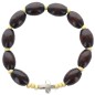 Bracelet dizainier sur élastique grains bois Ø 10 mm avec croix.