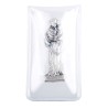 Mini statue métal présentée dans un étui plastique a glisser dans un porte monnaie Hauteur 2,5 cm, plusieurs saints..