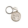 Porte-clés de saint Christophe buste Ø 3.2 cm en métal couleur argentée...