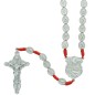 Chapelet sur corde rouge, médailles en métal de saint Michel, grains 9 mm, 30 cm au cœur...