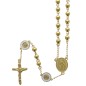 Chapelet en acier inoxydable, grains Ø 5 mm, pater Ø 1,2 cm avec vierge et strass. livré en boite..