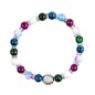 Bracelet sur élastique grains tachetés multicolores avec strass Ø 9 mm, résine V MIraculeuse......