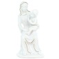 Statue blanche en albatre de la Vierge a l enfant avec filet couleur doree peinte a la main Hauteur 20 cm....