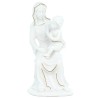 Statue blanche en albatre de la Vierge a l enfant avec filet couleur doree peinte a la main Hauteur 20 cm....