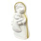 Statue blanche résine et poudre de marbre de la Vierge a l´enfant avec filet doré, H. 6,5 cm. Livrée en boite....