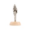 Statue en métal sur socle bois ovale, Hauteur 7 cm, plusieurs saints...