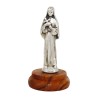 Statue en métal sur socle bois ovale, Hauteur 4.8 cm, plusieurs saints...