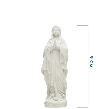 Statue fluorescente en résine de Notre Dame de Lourdes. Hauteur 9 cm.....