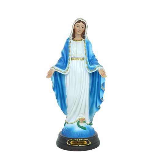 Statue Vierge Miraculeuse en résine peinte à la main. Disponible en plusieurs tailles....