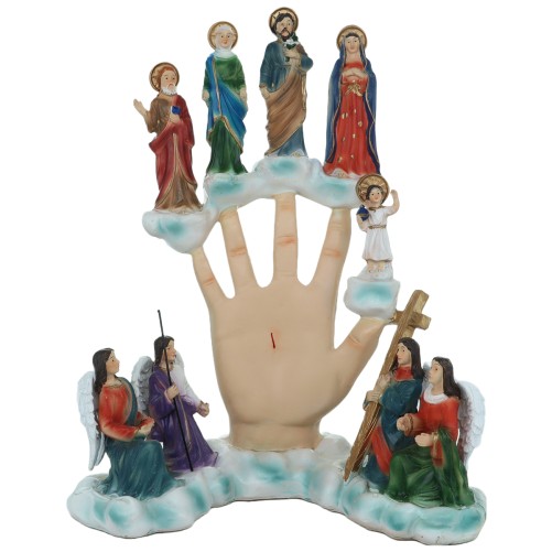 Statue de la Main Puissante (Mano Poderosa) en résine peinte à la main. H. 28 cm