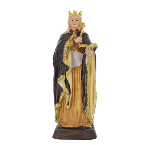 Statue de sainte Radegonde en résine peinte à la main. Hauteur 17 cm.