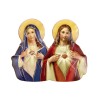 Magnet ou support a poser en bois image collée forme silhouette H. 7 cm, plusieurs saints.