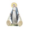 Magnet ou support a poser en bois image collée forme silhouette H. 7 cm, plusieurs saints.