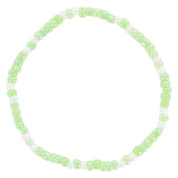 Bracelet sur élastique pour enfant, grains verre couleurs assorties Ø 2 mm avec croix métal - LOT DE 5 ASSORTIS