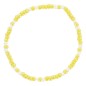 Bracelet sur élastique pour enfant, grains verre couleurs assorties Ø 2 mm avec croix métal - LOT DE 5 ASSORTIS