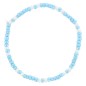 Bracelet sur élastique pour enfant, grains verre couleurs assorties Ø 2 mm avec croix métal - LOT DE 5 ASSORTIS
