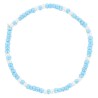 Bracelet sur élastique pour enfant, grains verre couleurs assorties Ø 2 mm avec croix métal - LOT DE 5 ASSORTIS