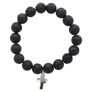 Bracelet sur élastique Ø 10 mm avec croix.