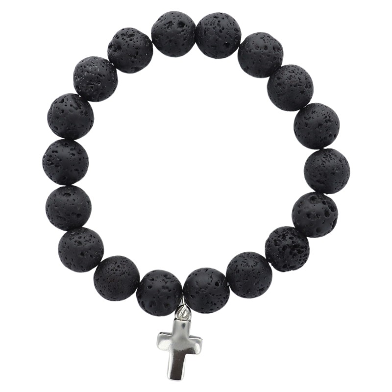 Bracelet sur élastique Ø 10 mm avec croix.
