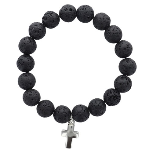 Bracelet sur élastique Ø 10 mm avec croix.