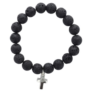 Bracelet sur élastique Ø 10 mm avec croix.