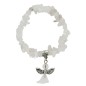 Bracelet sur élastique pour enfant, grains en pierres assorties avec ange LOT DE 5 ASSORTIS