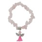 Bracelet sur élastique pour enfant, grains en pierres assorties avec ange LOT DE 5 ASSORTIS