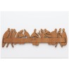 Cadre en bois blanc avec sujet Cène en bois découpé au laser a poser ou a suspendre H. 9 x 18 cm.