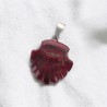 Pendentif coquille Saint Jacques de Compostelle en pierre naturelle ou synthétique Ø 2 cm. LOT DE 10 ASSORTIS