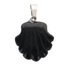 Pendentif coquille Saint Jacques de Compostelle en pierre naturelle ou synthétique Ø 2 cm. LOT DE 10 ASSORTIS