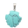 Pendentif coquille Saint Jacques de Compostelle en pierre naturelle ou synthétique Ø 2 cm. LOT DE 10 ASSORTIS