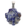 Pendentif coquille Saint Jacques de Compostelle en pierre naturelle ou synthétique Ø 2 cm. LOT DE 10 ASSORTIS
