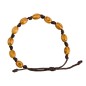 Bracelet dizainier sur corde réglable grains ovales en bois d'olivier, Ø 9 mm.