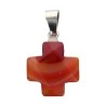 Croix de cou carree bombee en pierre naturelle ou synthetique, hauteur 1,60 cm Plusieurs modeles.