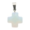 Croix de cou carree bombee en pierre naturelle ou synthetique, hauteur 1,60 cm Plusieurs modeles.
