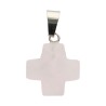 Croix de cou carree bombee en pierre naturelle ou synthetique, hauteur 1,60 cm Plusieurs modeles.
