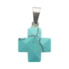 Croix de cou carree bombee en pierre naturelle ou synthetique, hauteur 1,60 cm Plusieurs modeles.