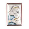 Support en bois a poser H. 6 x 4 cm sujet plaque laminee argentee et coloree, plusieurs modeles.