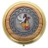 Custodes pour hosties en metal de couleur doree et bois d'olivier - 6 cm - Existe en differents modeles