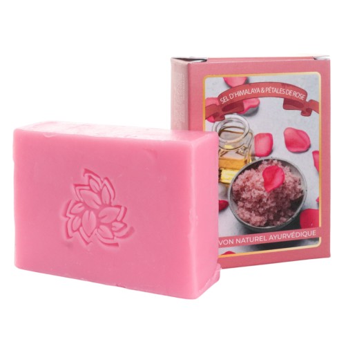 Savon Ayurvéda Aromatika 125 g, naturel, Sel d Himalaya et pétales de rose
