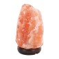 Lampe de sel de l Himalaya sur socle en bois avec cordon et ampoule livrée en boite individuelle 1,5 - 2 kg.