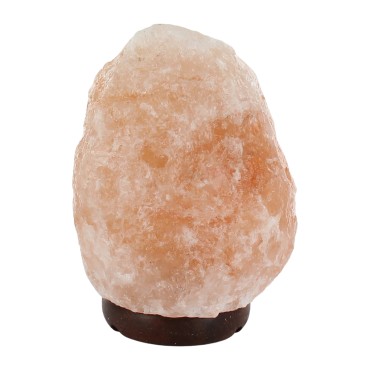 Lampe de sel de l´Himalaya sur socle en bois avec cordon et ampoule livree en boite individuelle 2 - 3 kg