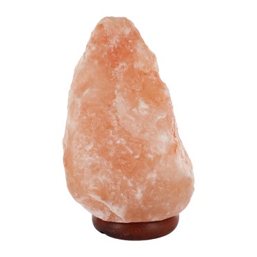 Lampe de sel de l´Himalaya sur socle en bois avec cordon et ampoule livree en boite individuelle 5 - 7 kg