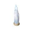 Lampe en cristal de Selenite avec socle bois en boite individuelle avec cordon et ampoule. Plusieurs tailles.